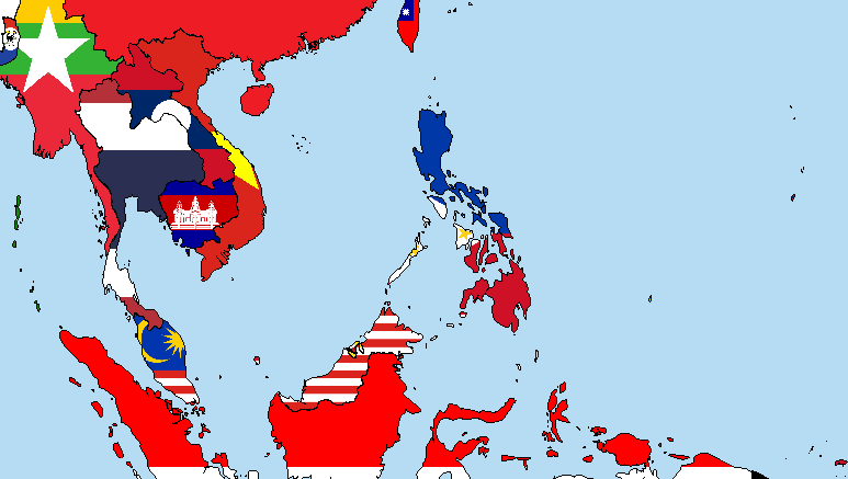Southeast Asia hotspot flags overlay