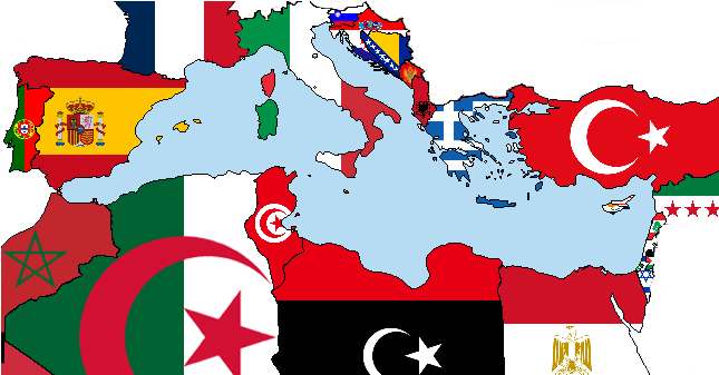 Mediterranean hotspot flags overlay
